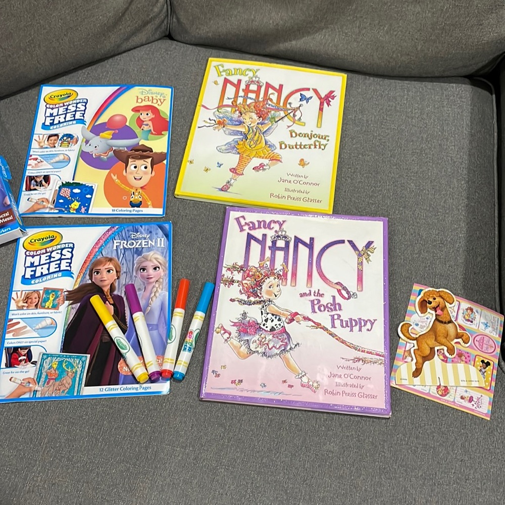 Fancy Nancy Bundle Books Crayola color wonder mess free color